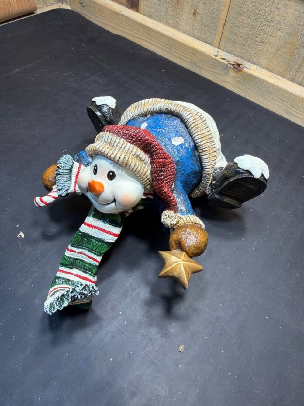 Home Interiors Snowman Christmas Stocking Holder Heavy Mantel Hanger Figurine